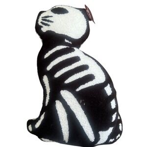 Red Shed Halloween Skeleton Cat Plush Pillow Spooky Comfort Decor
